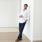 white linen men's formal shirt by luxethred