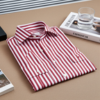 Tailor-made Striped Shirt in Red - A-Grade 104 Quality for Ultimate Comfort and Style