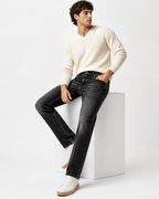Washed Grey Straight Fit Denim Jeans