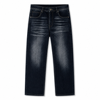 Washed Blue Straight Fit Denim Jeans