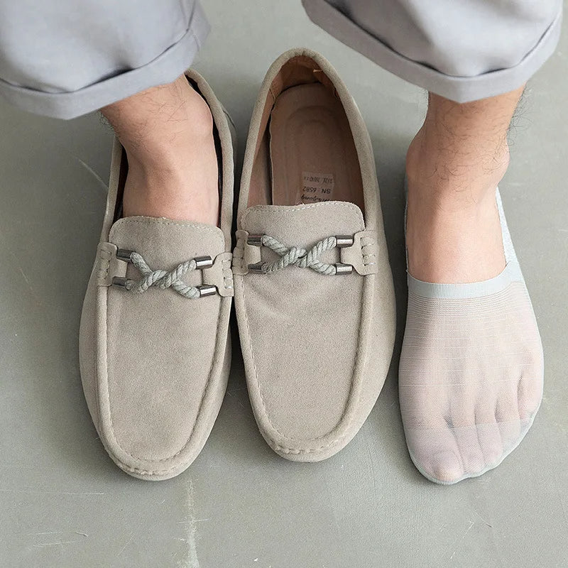 Men's 5-Pair Summer Ultra-Thin Nylon Ankle Socks: Breathable, Non-Slip, & Comfortable