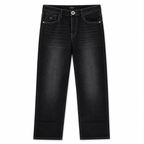 Dark Washed Black Straight Fit Denim Jeans