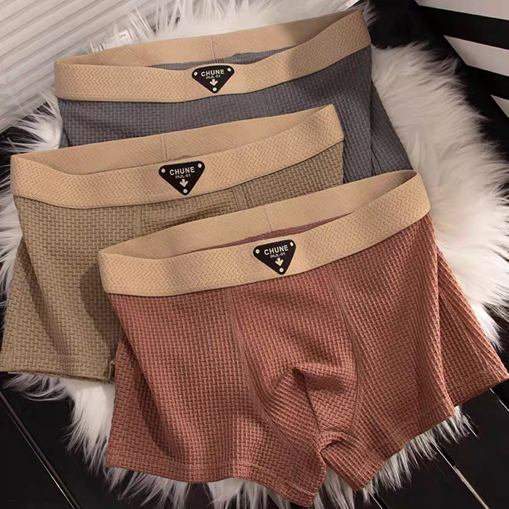 TenaxTees Men's Premium Waffle Knit Boxer Briefs
