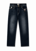 Washed Black Straight Fit Denim Jeans