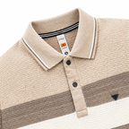 Men’s Classic Knit Striped Polo Tee – Premium Fit