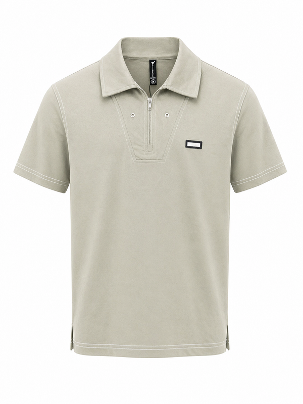 Men’s Premium Zip Polo T-Shirt – Minimal Style