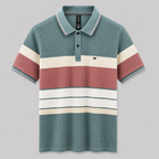 Signature Stripe Textured Polo – Coastal Sage Edition