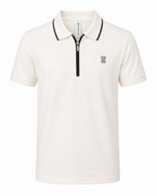 Off White Short Sleeve Collar T-shirt
