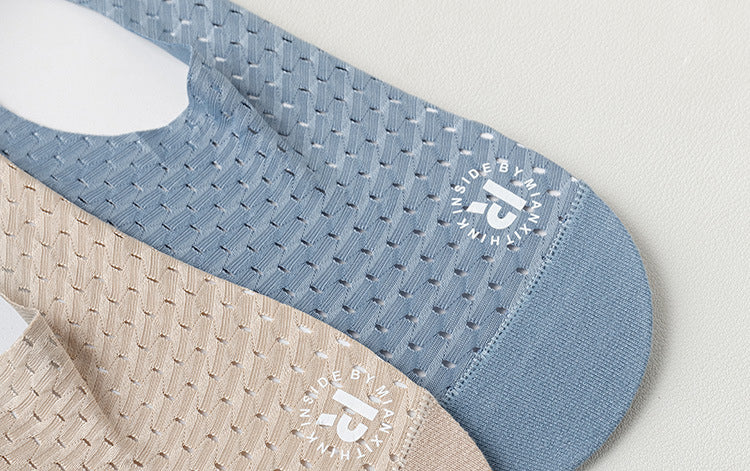 Men's 6-Pair Invisible No-Show Ice Silk Socks: Cool, Breathable, Non-Slip Comfort