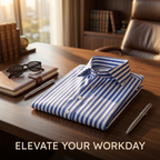 Tailor-made Navy Blue Stripe Longsleeve Shirt A-Grade 103 for Perfect Fit and Style