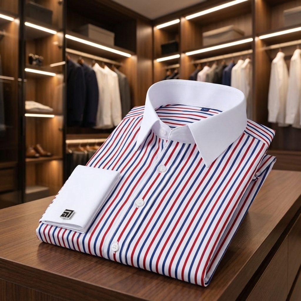 Luxthred Premium Regular Fit Formal Shirts - Textured Full Sleeves Design