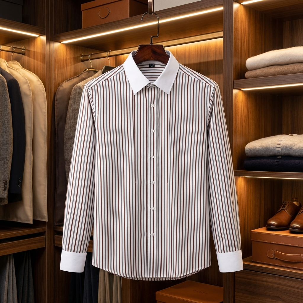 Luxthred luxery multi stripe Regular Fit Formal Shirts - Textured Full Sleeves Design