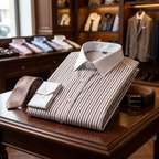 Luxthred luxery multi stripe Regular Fit Formal Shirts - Textured Full Sleeves Design
