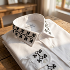 Luxethred Premium Embroidered White Shirt - The Perfect Premium Embroidered White Shirt for Any Occasion