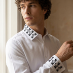 Luxethred Premium Embroidered White Shirt - The Perfect Premium Embroidered White Shirt for Any Occasion