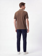 Urban Luxe Textured Polo Shirt – Coffee Brown Edition